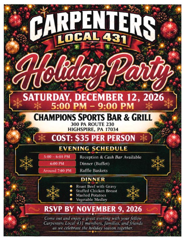 431 Holiday Party 2026 Flyer